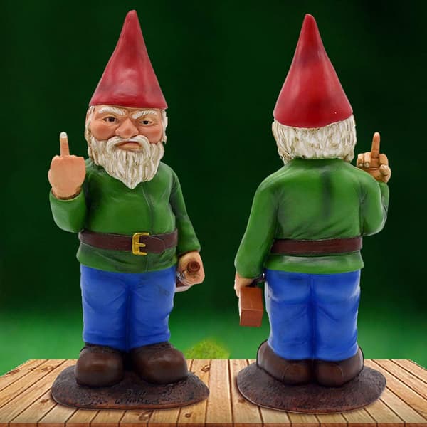 Hagegnom med langfinger - Gnomstatue Morsom Hageplenpynt