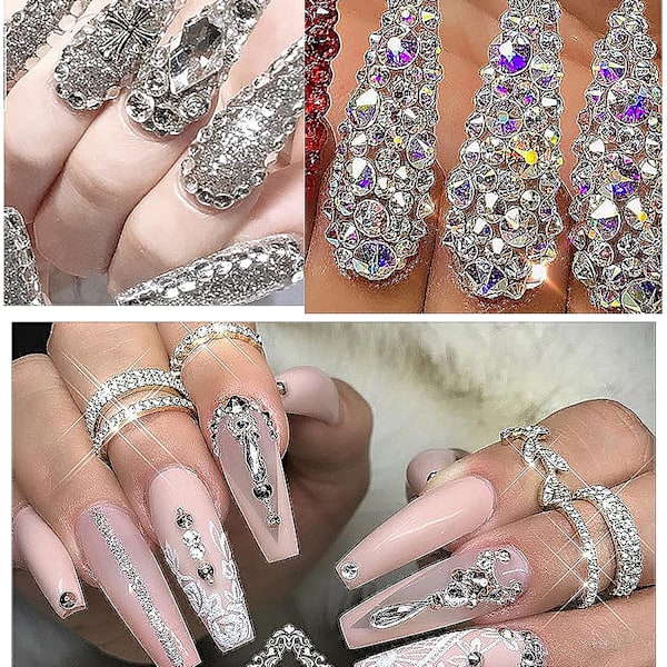 Rhinestones med flad bagside, til håndværk, neglekunst, tøj, sko, tasker, telefoncovers, DIY