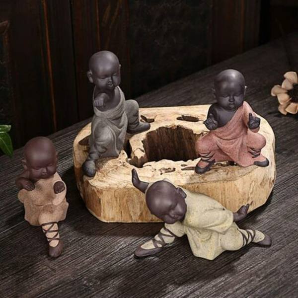 Mini Moine Ornements Statue De Bouddha Kung Fu Thé Pet Zen Garden Plateau À Thé Figure Pour Kung Fu Plateau À Thé Voiture Décoration De Bureau