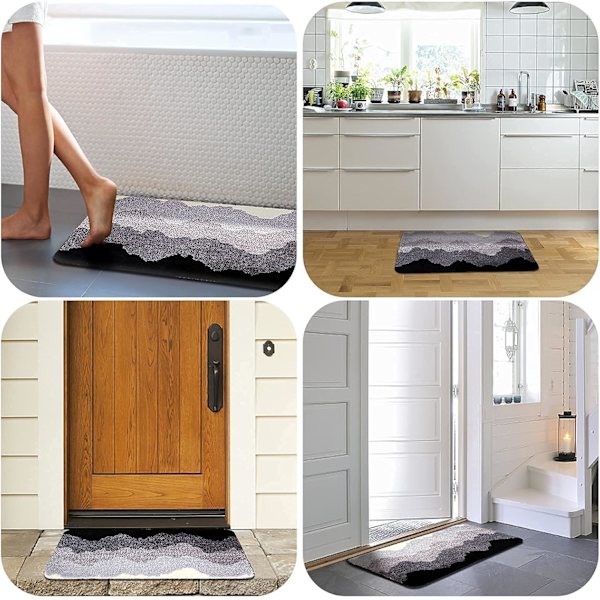 Ultra-Plyschiga Ryamattor för Badrum 20\"x32\", Absorberande Mjuk Badrumsmatta Set, Hållbara Extra Mjuka Ryamattor i Mikrofiber