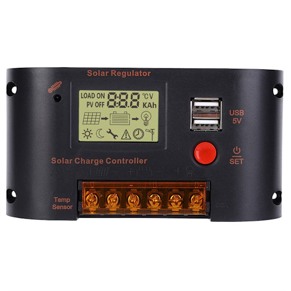 Solcellepanelregulator Fotovoltaisk Strømgenereringskontroller 10A for Blybatteri