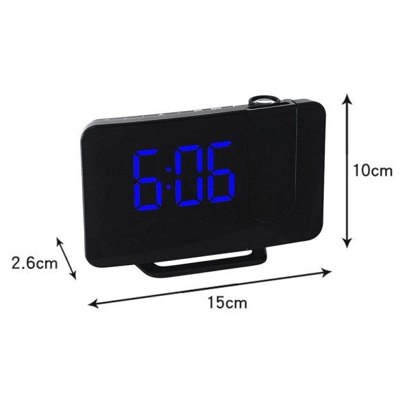Radioprojektionsväckarklocka stor skärm LED-display