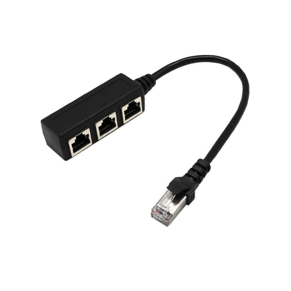 Ethernet Nätverks Splitter Adapter Kabel (1 Styck, Svart)
