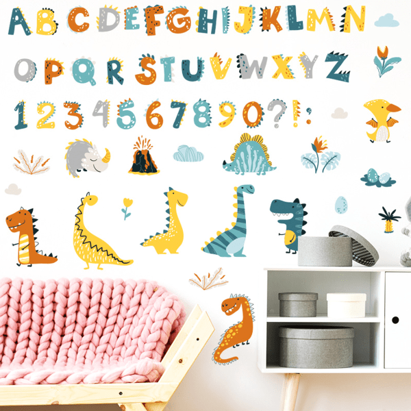 ABC Stickers Alfabet Dekaler - Animal Dinosaur Alphabet Wall