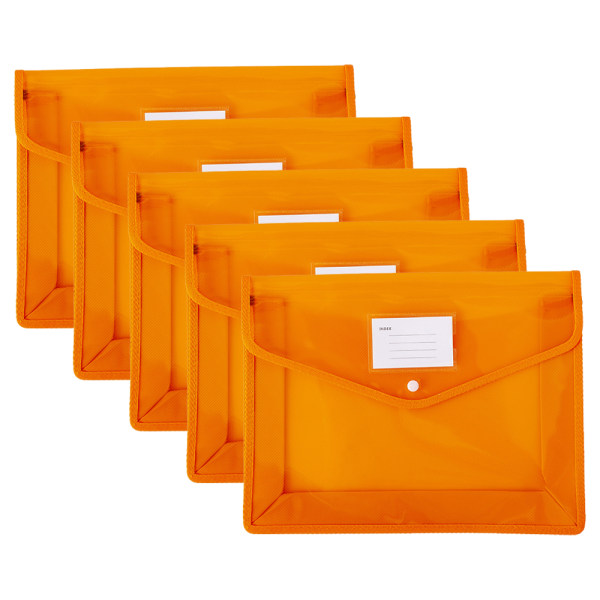 5 Pack Expanding File Large Capacity File Folders - Snap Button