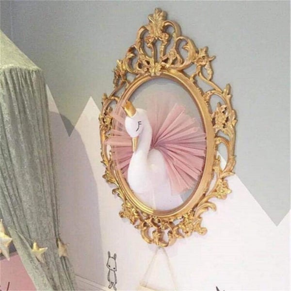 Elegant Väggdekoration, Solid Härlig Rosa 3D Gasvävsdesign Svanar, Idealisk För Barnrum Flickrum, Bröllopsfödelsedagsdekorationer (40X54 Cm)