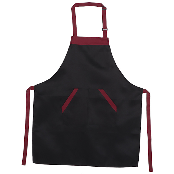 77x62cm Bekväm Vattentät Kök Matlagning Förkläde Arbetsförkläde Med Ficka För Hotell HemSvart