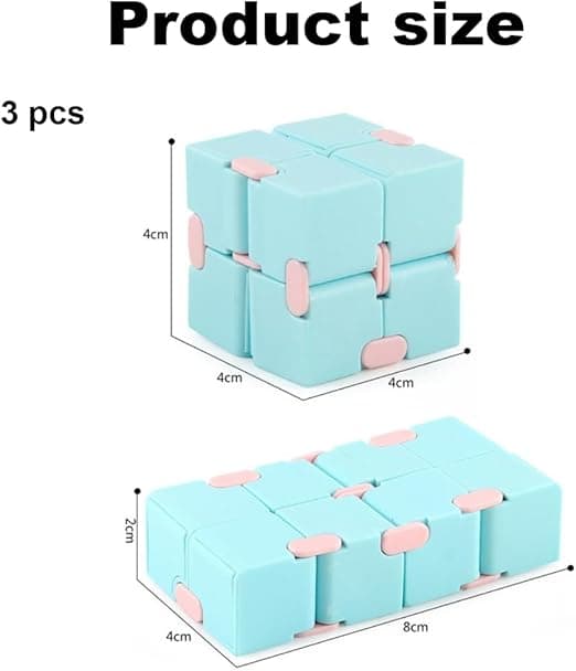3 stk. Anti-stress legetøj Infinity Cube Legetøj, Fidget Finger Legetøj Stress