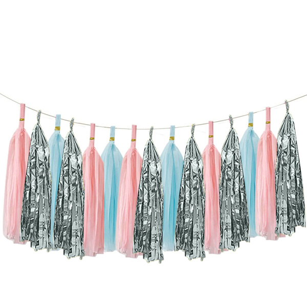 150 stk Papirfrynse Garnityr DIY Hengende Ensfarget Papirdekorasjoner Festgarnityr Dekor for Fest Bryllup, Festival, Babyshower Dekorasjon