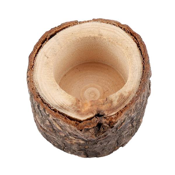 Trä Timmer Hög Ljusstake Stativ Ljusstake Logg Blomkruka Prydnad Dekor(Medium)