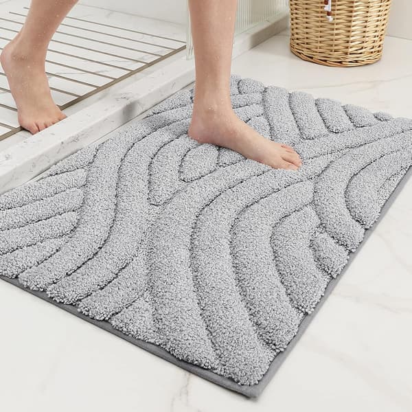 (Grå) Farve G Absorberende Bademåtte 40x60cm, Skridsikker Badeværelsesmåtte