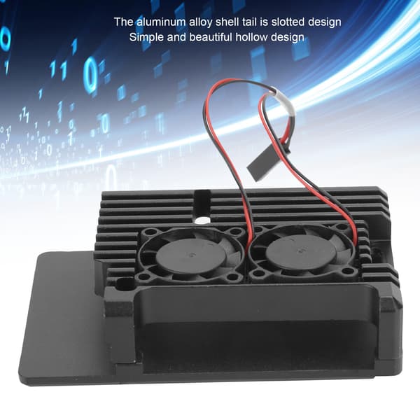 Aluminiumkasse med dobbel viftekjøling for Raspberry Pi 4B datatilbehør