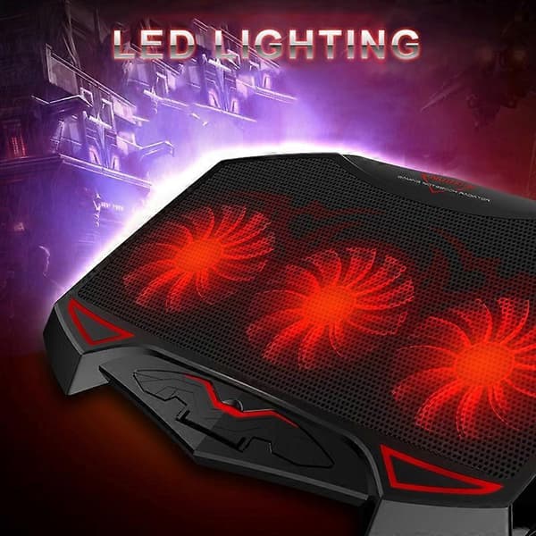 LED-belysning Justerbar vinkel USB Laptop Køleventilator Kølestativ Beslag Base