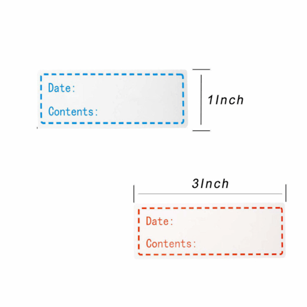Pakastinruokatarrat, itseliimautuvat päivämäärätarrat pakasteiden säilytykseen, irrotettavat vedenkestävät tarrat