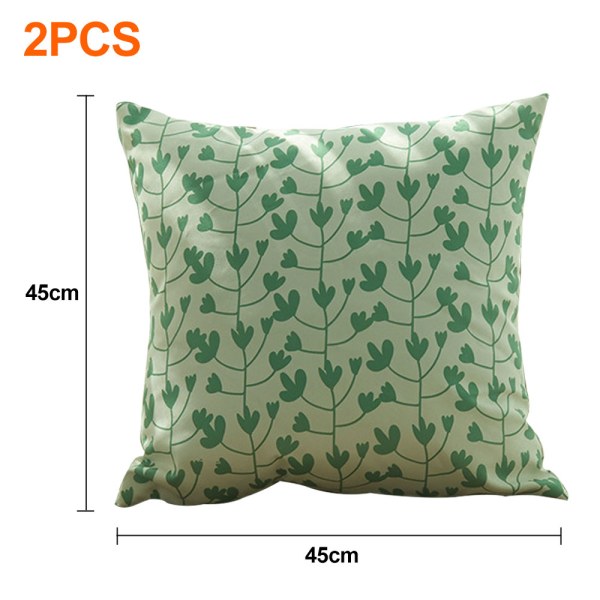 2st vattentät dubbelsidigt växtblad printed polyester Embrace örngott utan kärna