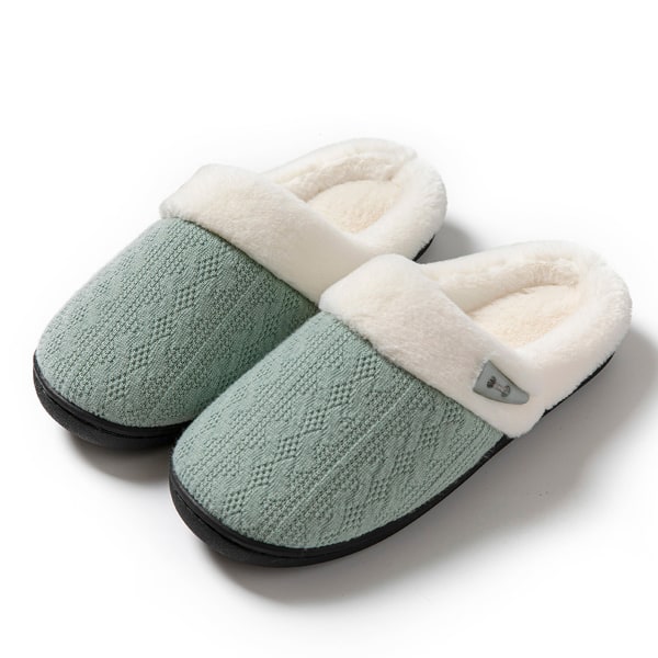 Dames Hjemmesko med Glidelås, Fuzzy Hjemmesko med Minneskum, Scuff
