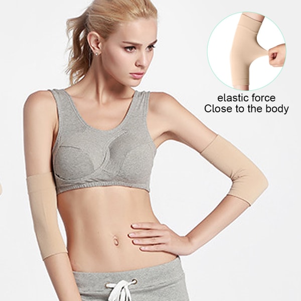 4 Par Elbow Warmers - Sort + Hudfarvet - Størrelse M