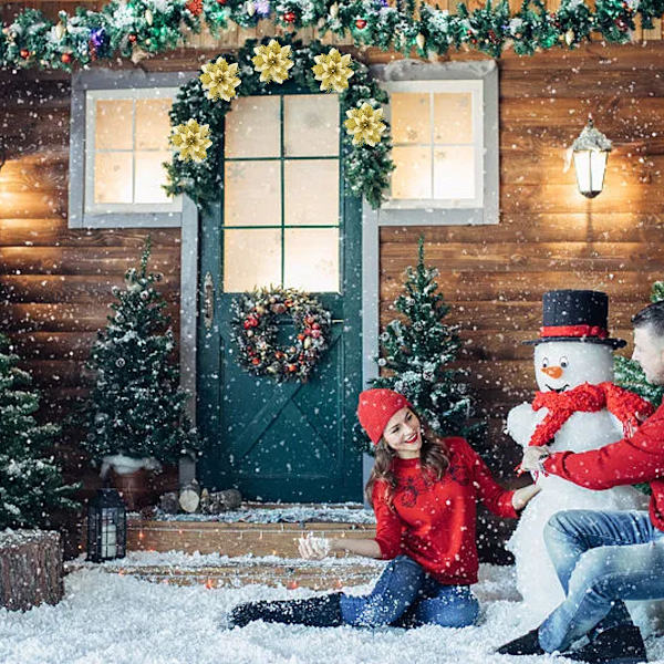 Julepynt Juletre Jule Simuleringsblomst Ornament 10 stk