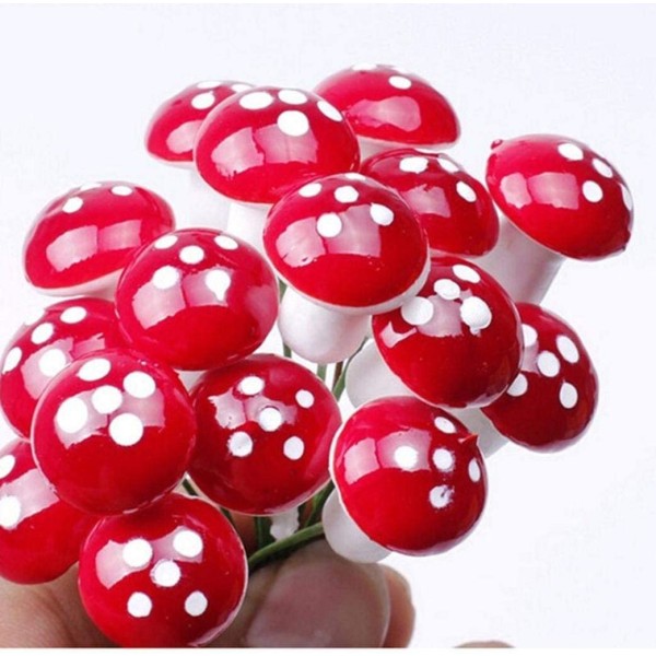 50  Pieces Mini Resin Mushrooms Miniature, Figurines Garden