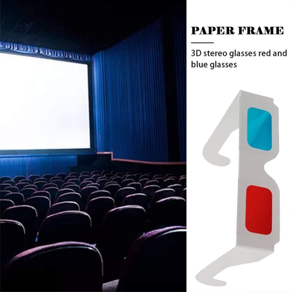 10 Par 3D Pappbriller Universal Anaglyf 3D Briller Papppapir Rød Blå Cyan eller Film