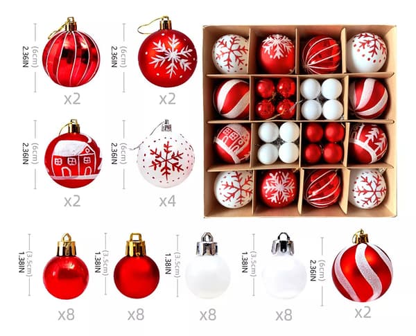 Adornos Esferas De Navidad Dekor 40 stk. til juletre