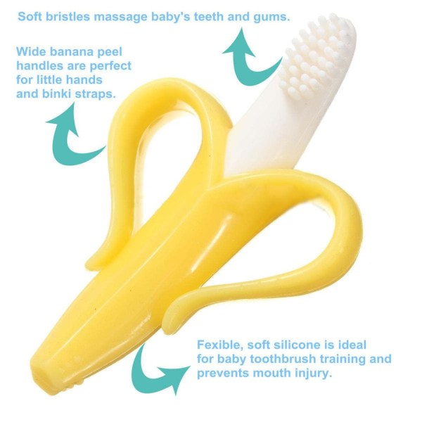Baby Bananen Zahnbürste und Beißring in einem - Zahnungshilfe Üb