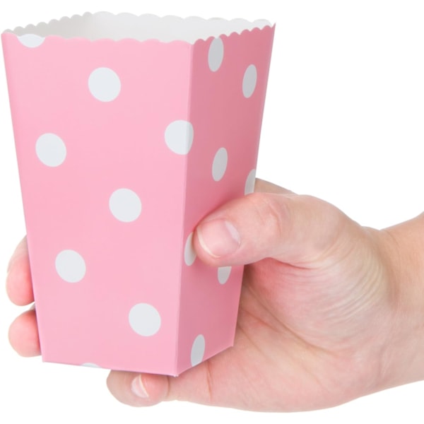 Diealles Popcorn-laatikot, 36 kpl pakkaus, Popcorn-pussit, Makeiskotelot, Säilytysaskiat Juhlatarjoiluille, Makeisille, Popcornille ja Lahjoille - Vaaleanpunainen