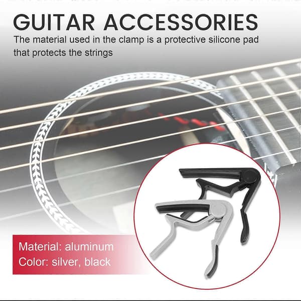 2 st Capo Gitarrtrigger för akustisk gitarr, elgitarr, ukulele, banjo, folkgitarr, instrument för elbas