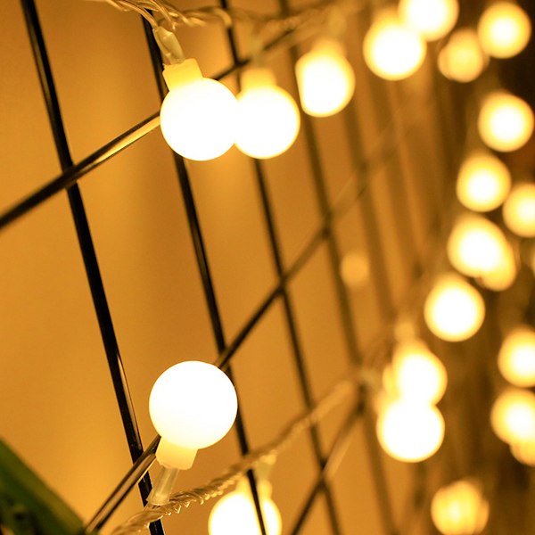 Lyslenke, Innendørs og Utendørs for Balkong, 6 m, 40 Varmhvite LED, 8 Moduser, vanntett, for soverom, fest, hage Jul