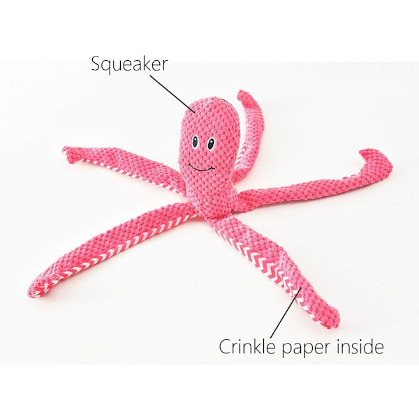3-pack hundsqueaky leksaker, husdjur valp hund plysch squeak leksak set för små medelstora hundraser hållbar interaktiv bläckfisk röd grön blå$hundsqueaky leksaker