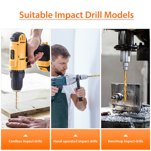 99X Titan HSS Spiralborer Stålborsett Verktøysett Metallborer 1-10mm DE