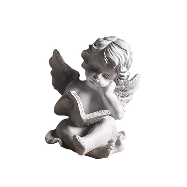 Harpiks Engel Figur Engel Statue Skrivebordsdekorasjon Ornament for Av