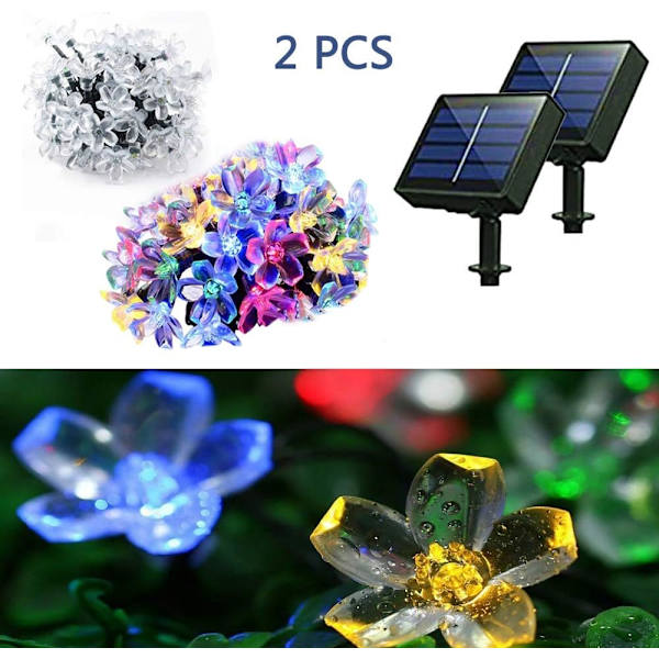Solcelled Fe-Have-Lys til Udendørs - 9.5M 8 Tilstande 50 LED Sol