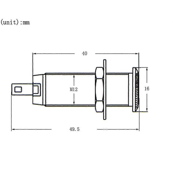 6,35 mm 1/4\" messing gevind cylinder basguitar jack pickup output input stik fatning elektrisk guitar tilbehør sølvfarvet
