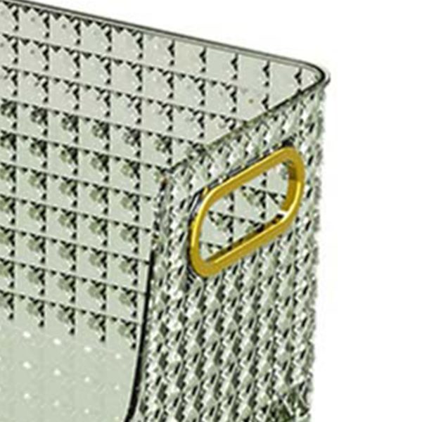 Kosmetik Organizer Stor Kapacitet Stabil Base Geometrisk Mønster PET Makeup Opbevarings Organizer Mørkegrøn