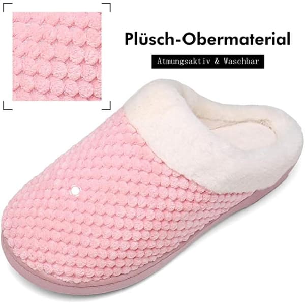 Dam Herr Vinter Värme Tofflor Memory Foam Plyschtofflor Halkfria Tofflor, Storlek 38-39