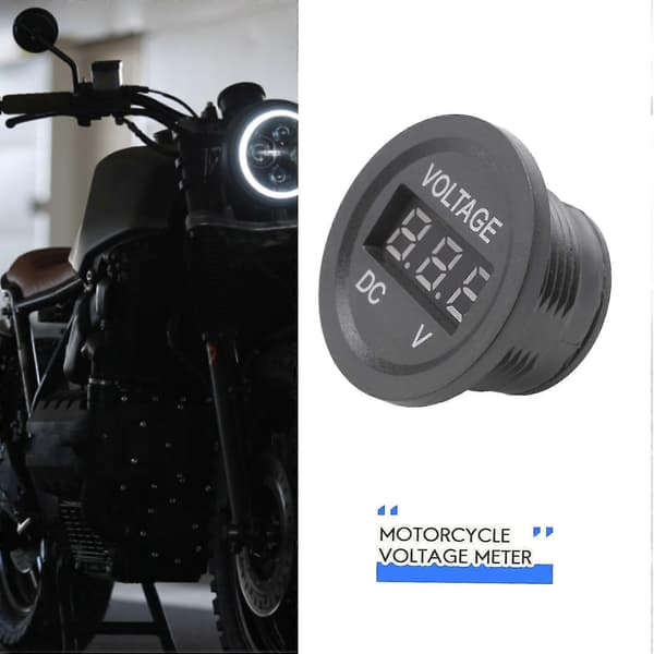 12v-24v Cycd Digital Display Voltmeter Volta Meter Rundt Panel (rød LED-display)