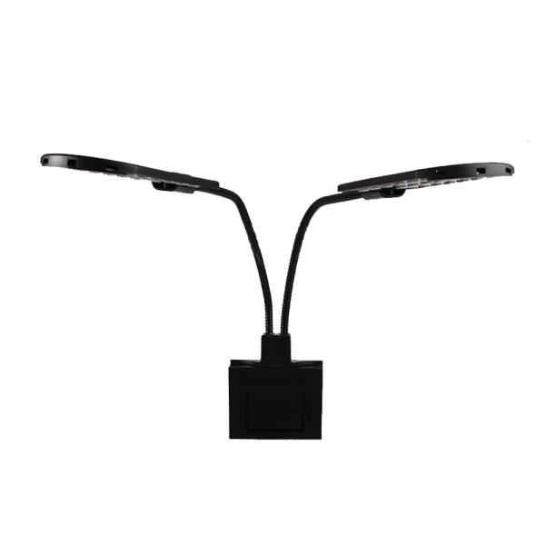 Akvarie-klipslampe med indbygget timer, klemme-akvariebelysning med hvide og blå LED'er, lystilstande, dæmpbar