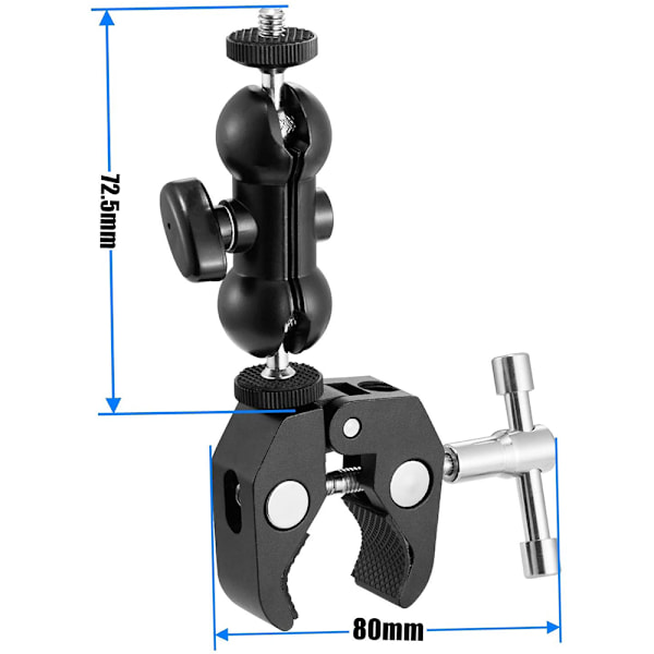 Kulledarm Super Clamp Mount Multifunktions Dubbel Kulledapter