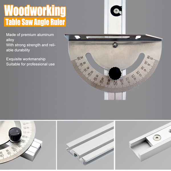 Bordssåg Miter Gauge System Hög Bevelningsnoggrannhet Låsningsmekanism Aluminiumlegering Precis Miter Gauge och Stängsel