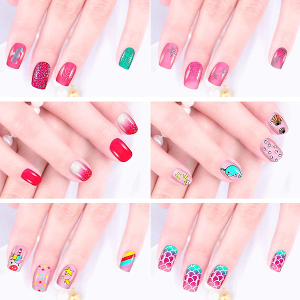 Barn Press Nails Barn Falska Naglar Konstgjorda Nagelspetsar Flickor
