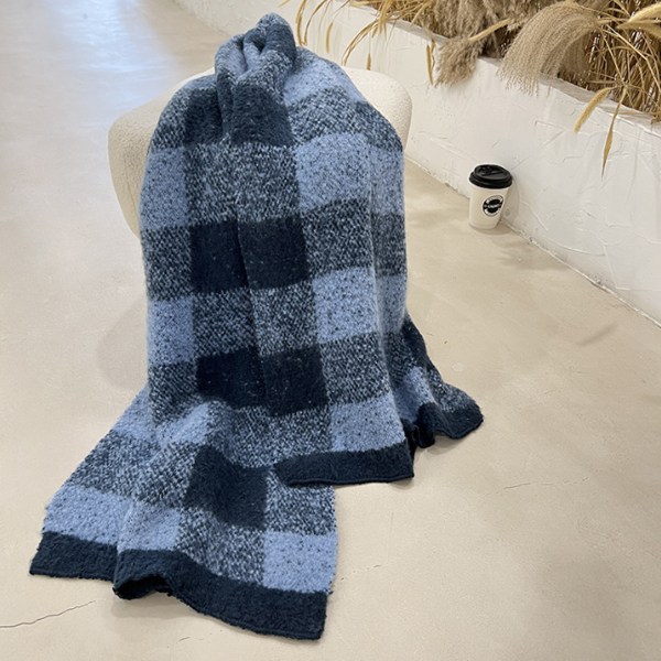 Huivi Miehille ja Naisille, Ruudullinen Talvihuivi, Pehmeä Kasa, Kasa