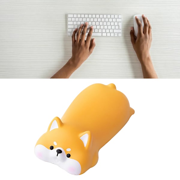 Tangentbord handledsstöd tecknad djur stil mjuk bekväm trötthet lindring tangentbord handledsstöd för hem spel kontor Shiba Inu