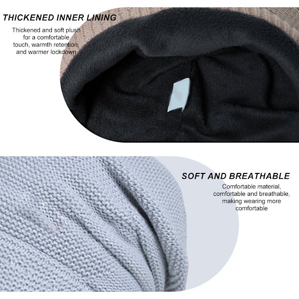 1 vinterfodrad varm utomhus varm pullover-mössa bred brätte visa ansikte litet öronskydd