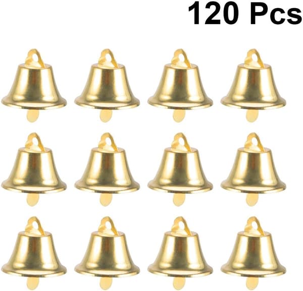 120 st Hängande Julklockor 16mm Mini Julklocksdekoration (Guld)