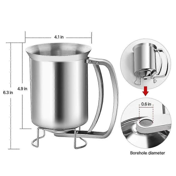 Dejdispenser i rustfrit stål til pandekager, tragtkagedispenser til cupcakes, muffins, vafler, holdbart køkkenredskab til bageentusiaster