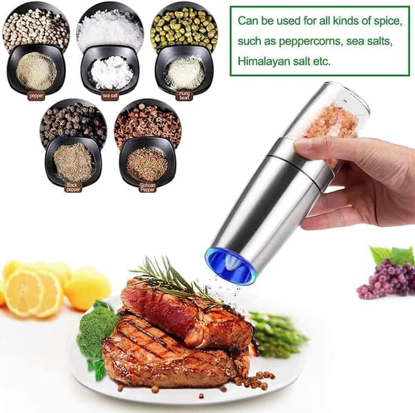 Elektrisk salt- och pepparkvarn set, salt- och pepparkvarn, justerbar
