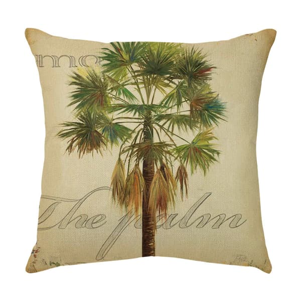 Set med 4 Kuddfodral 45 x 45 cm Tropiska Träd Polyester Linne