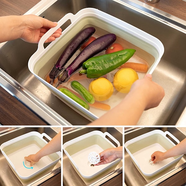 Hopfällbar diskbalja för utomhusbruk, termoplastiskt gummi Tpr bärbar diskho säkerställer hållbarhet och flexibilitet för camping, husbilsresor