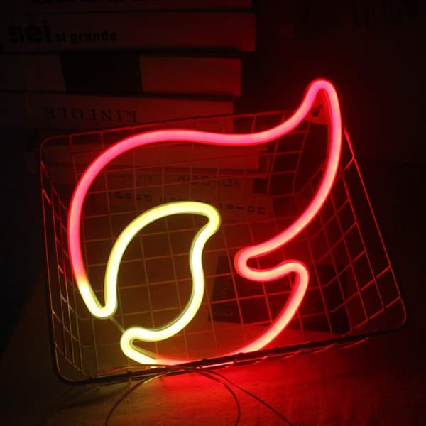 Flamme Neonskilte Til Vægmontering Rød Neon LED Skilt Lys Op